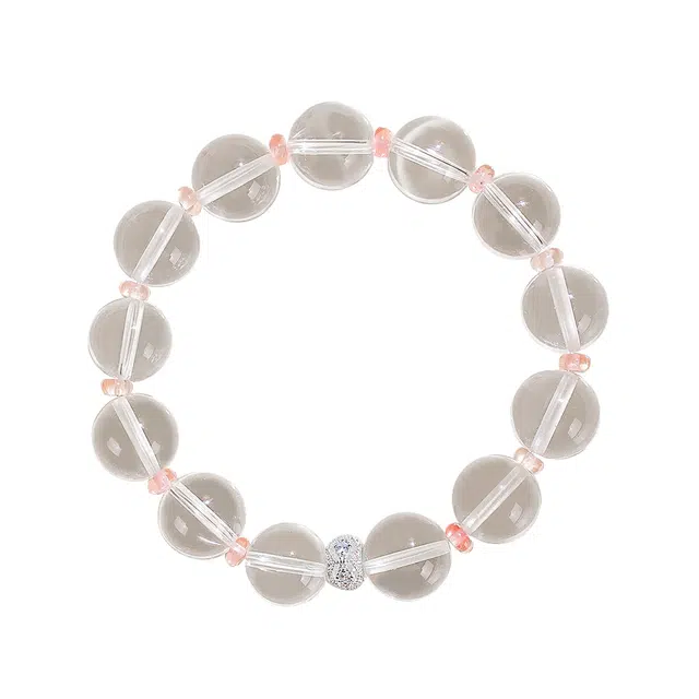 翠雅金楼 清冷感转运珠莹透亮水逆退散净化磁场心灵治愈#好运 轻奢优雅气质百搭天然 白水晶 手串 女款