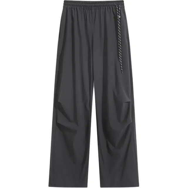 欧路得 夏季薄款户外速干工装裤宽松百伞兵裤阔腿褶皱运动裤子休闲裤 男款