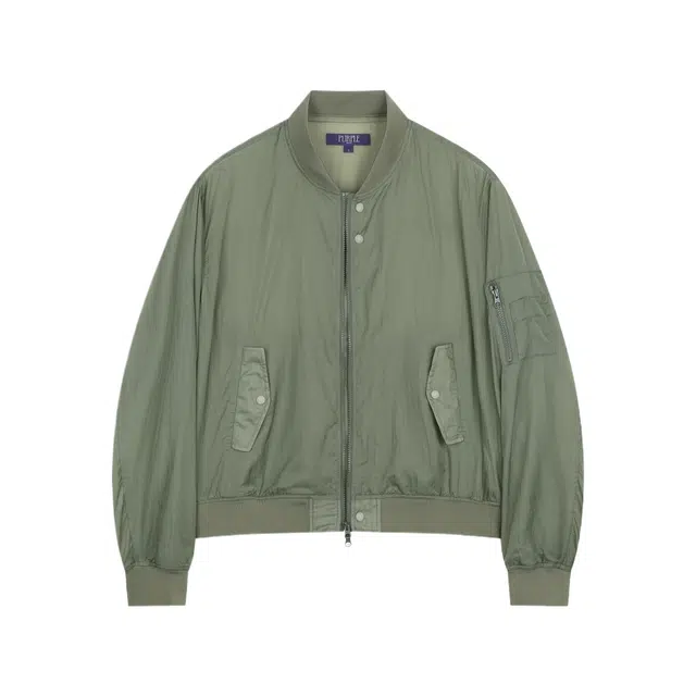 BESLOW SHEER NYLON FLIGHT JACKET KHAKI