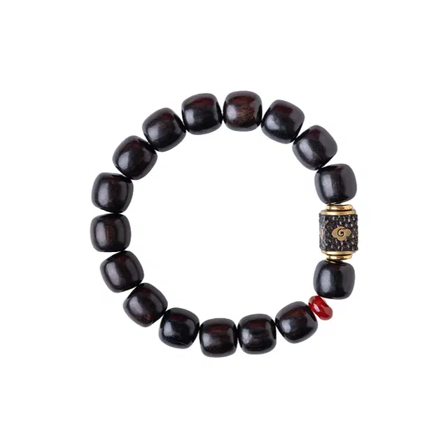 子婳 文创祥云多宝新中式国风国潮招财转运珠文玩盘玩时尚简约高级感手饰#好运 黑檀 手串 男款