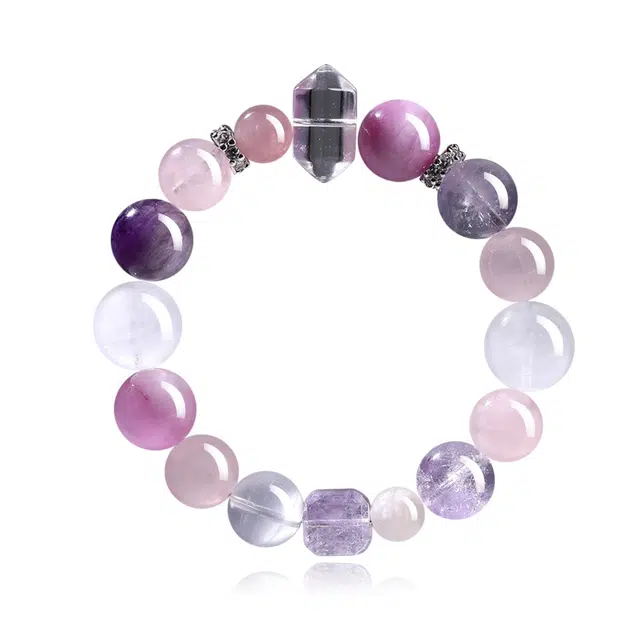 谧月珠宝 九紫离火前程似锦紫气东来学业进步国朝新中式显白气质优雅精美小众轻奢简约百搭好运天然 紫水晶 手串 男女同款情侣款