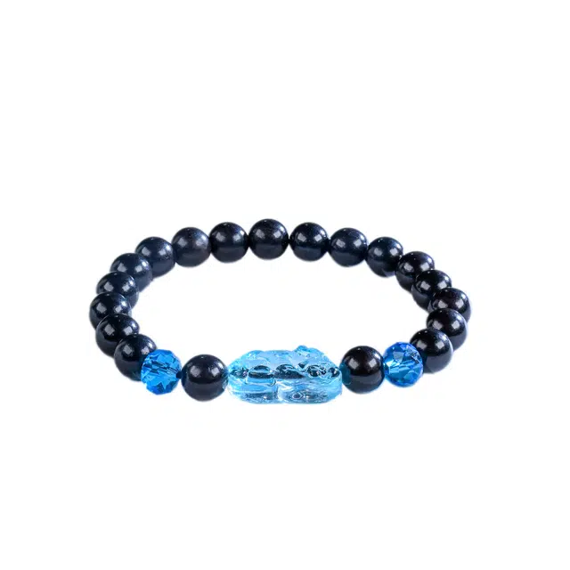 嫒柯 新中式小众高级感文玩佛珠百搭小清新轻奢招财美梦成真花好月圆转运珠国潮盘玩#好运 黑檀 手串 男女同款情侣款