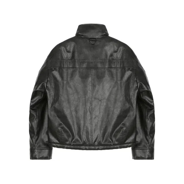 BESLOW BIG POCKET HOODED LEATHER JUMPER