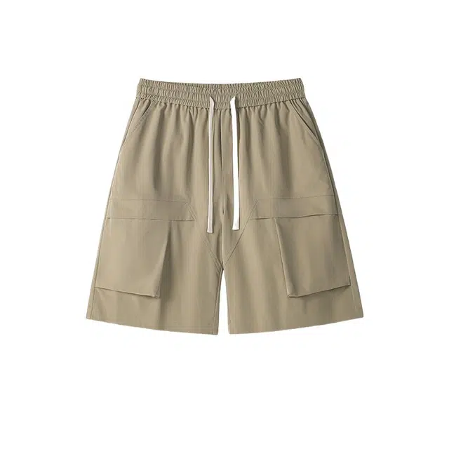 加荣 夏季薄款速干工装五分裤男户外运动透气大口袋中裤复古潮流宽松直筒裤子休闲短裤 男女同款