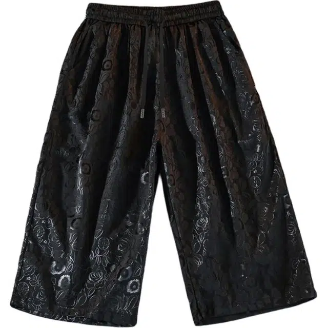 太子龍 高端夏季冰丝薄款运动速干五分裤宽松直筒沙滩大裤衩男休闲短裤 男款