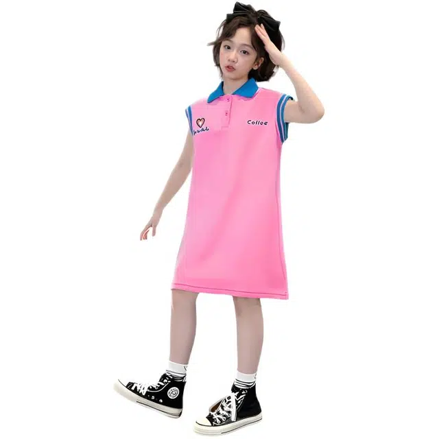 比比我连衣裙 时髦可爱舒适无袖 中小童