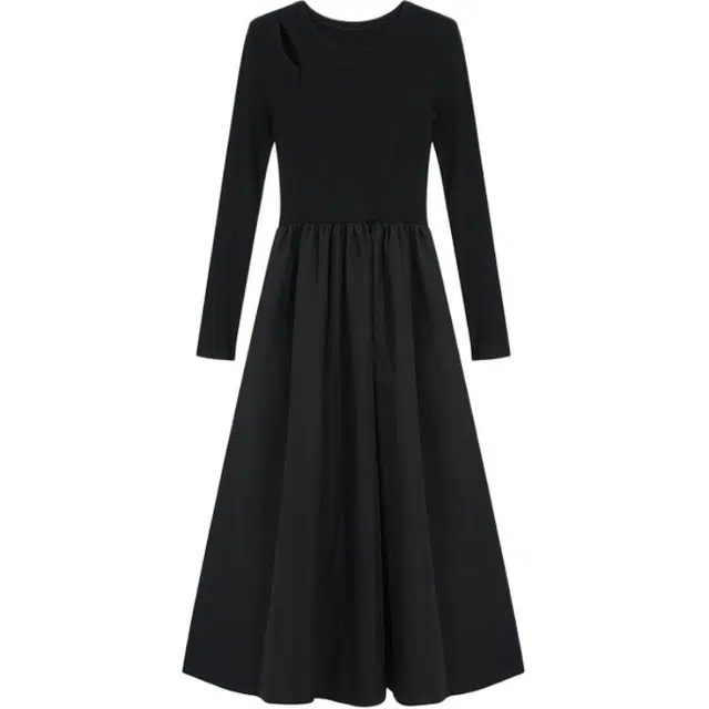 思蓓儿 镂空针织气质修身显瘦长裙长袖连衣裙 女款