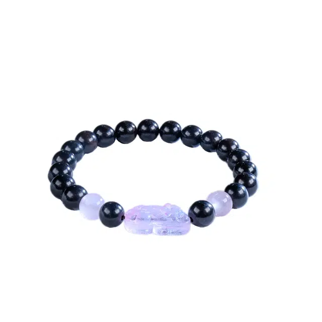 嫒柯 新中式小众高级感文玩佛珠百搭小清新轻奢招财转运珠国潮盘玩万事顺心福星高照#好运 黑檀 手串 男女同款情侣款