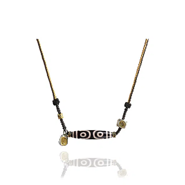 【藏传臻选】 眰恦 扎基拉姆宝盖三眼天珠吊坠 聚缘药坑老油珠 个性饰品 图腾纳福 #好运天然 玛瑙 项链 男女同款情侣款