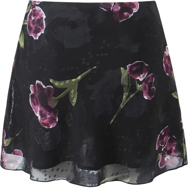 囍鱼少女 新中式网纱印花半身裙女 复古提花修身垂感包臀 裙子休闲短裙 女款