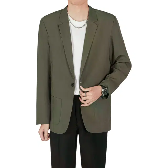 袋鼠 经典文艺风简约纯色高级感西服外套轻商务休闲百搭痞帅正装礼服西装 男女同款