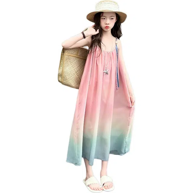 比比我连衣裙 亲肤洋气舒适无袖 中小童