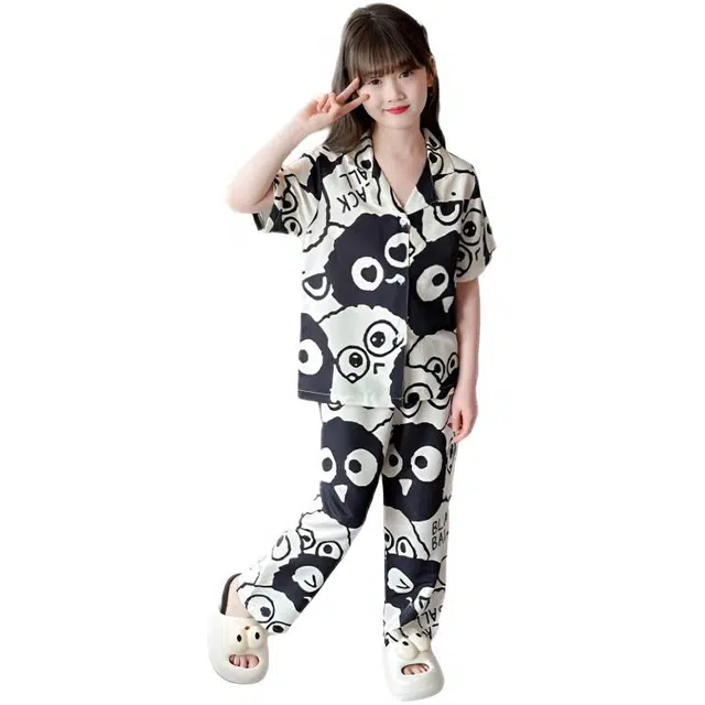 天才小熊家居服套装 女童夏季云朵棉卡通煤大童休闲小孩衣服 小女孩居家外穿 睡衣洋气时髦 漂亮 甜美