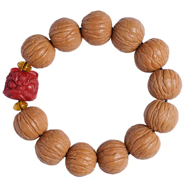 宣华意 原籽土豪文玩雕刻招财转运醒狮盘玩佛珠#好运 猴头核桃 手串 男女同款情侣款