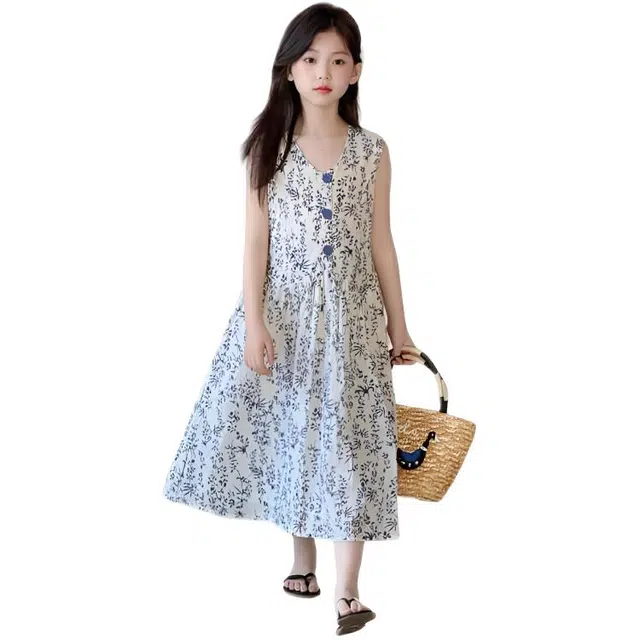 比比我连衣裙 亲肤舒适洋气无袖 中小童