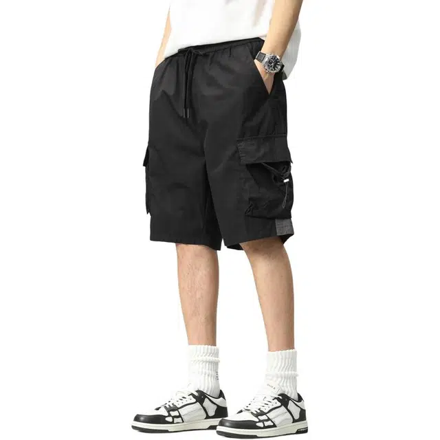 帝狼牛 山系美式速干宽松五分休闲沙滩工装短裤 男女同款