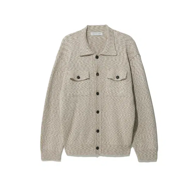 BESLOW OVERSIZED KNITTED JACKET OATMEAL