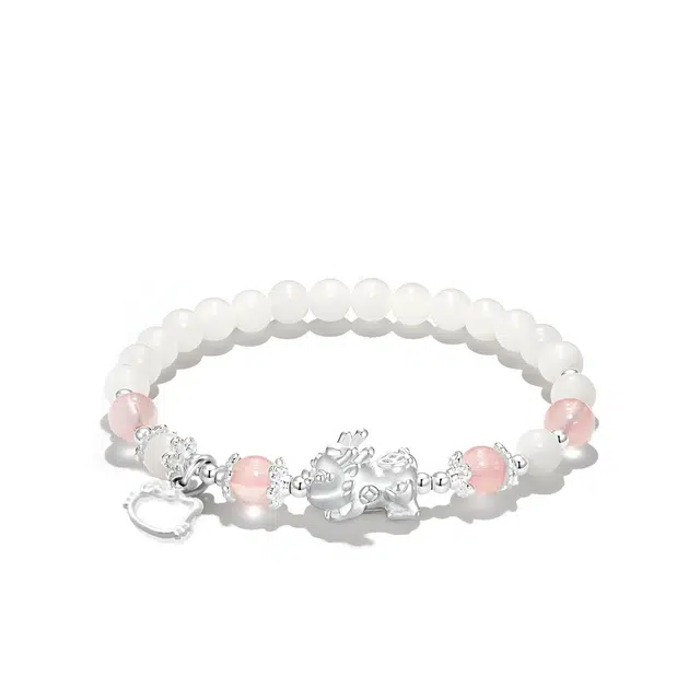 【财神庙已祝*转运貔貅】 郁馨 足银新中式招财吞金兽佛珠纳福吉祥如意手饰 简约纯银小猫挂件串珠#好运 菩提根 手串 男女同款情侣款