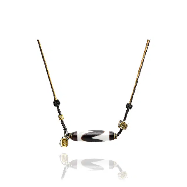 【藏传臻选】 眰恦 扎基拉姆 聚缘药坑老油珠 虎牙天珠吊坠 民族风饰品 心想事成 #好运天然 玛瑙 项链 男女同款情侣款