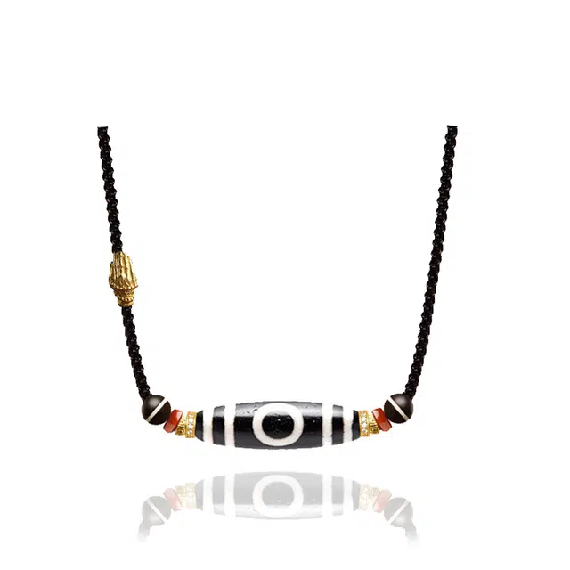 眰恦 【臻·佛手纳福】 一眼天地珠 民族风 小众设计饰品 聚缘老坑一线药师珠-藏传文化#好运天然 玛瑙 项链 男女同款情侣款