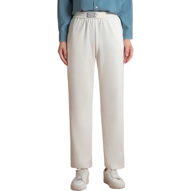 粉红玛琍 灯芯绒阔腿裤纯色宽松高腰长裤休闲裤 女款