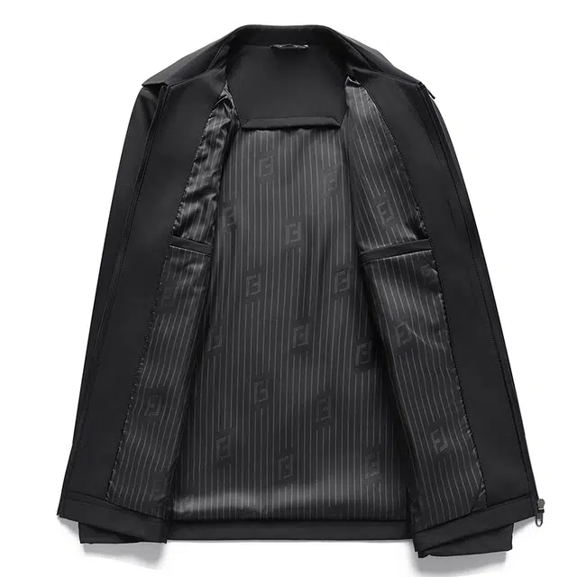 卡丹狄诺 秋季休闲纯色翻领百搭长袖经典春季商务夹克外套 男款