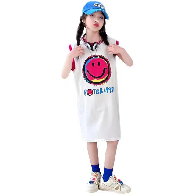 比比我连衣裙 舒适洋气时髦无袖 中小童