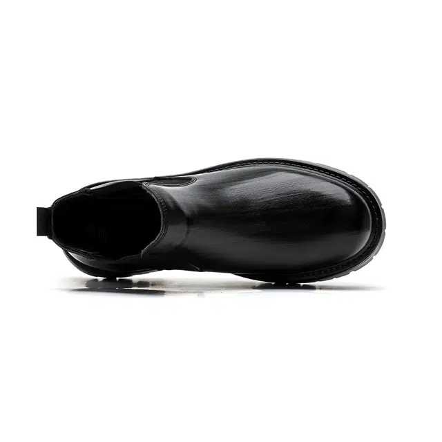 莫代尔 英伦风厚底高级感圆头套脚 一脚蹬时尚机车通勤百搭 短筒 切尔西靴 男款