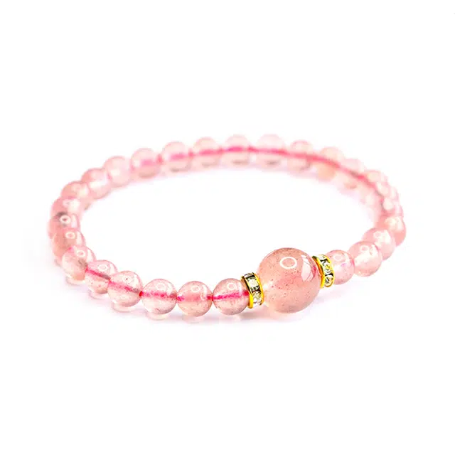 絮物 新中式国潮轻奢高级感小众时尚百搭气质温柔可爱甜美简约设计感心想事成新宠文玩出街神器上岸#好运 草莓晶 手串 男女同款情侣款