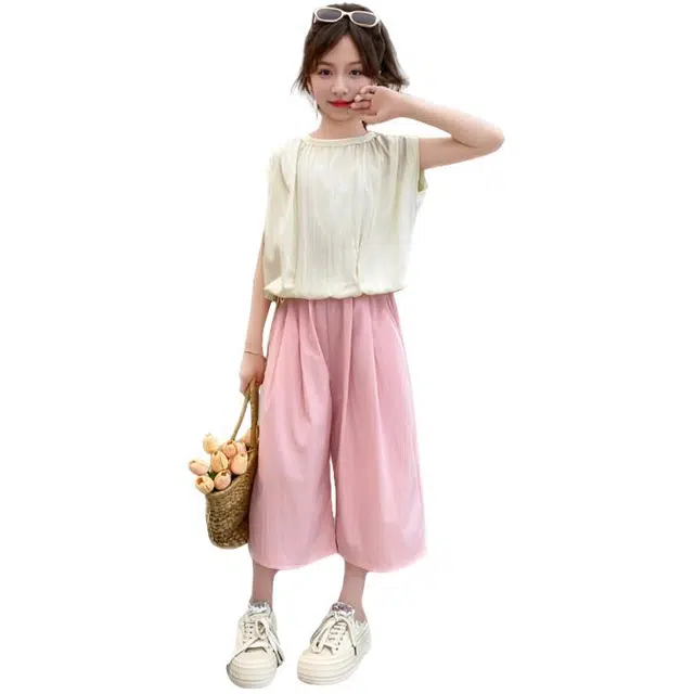 比比我儿童套装  休闲运动 女童夏季服装 小孩衣服 小女孩七分裤 大童潮牌