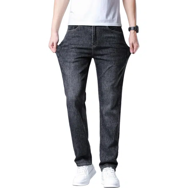 帝狼牛 美式长裤修身直筒弹力休闲水洗百搭牛仔裤 男女同款