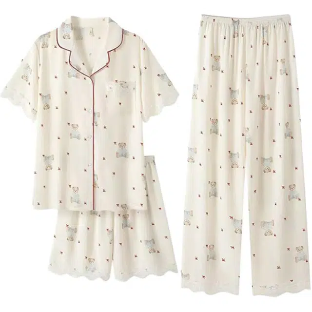顶瓜瓜 夏季女透气轻盈舒适亲肤面料家居服睡衣套装 女款