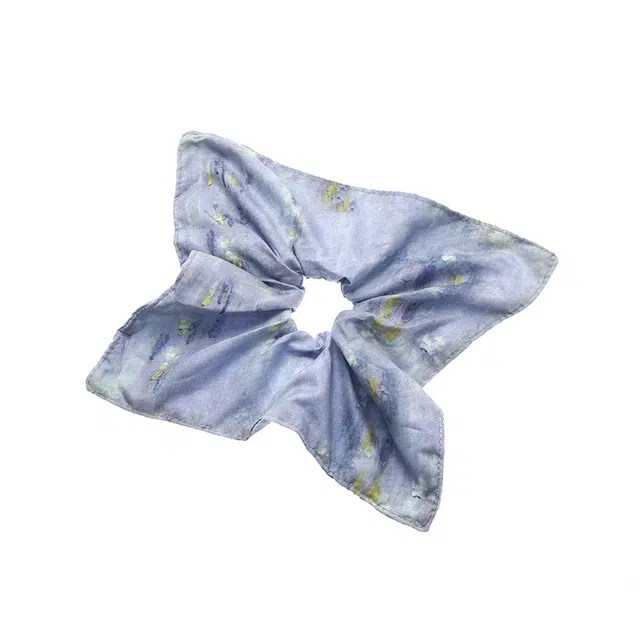 如花梦 轻奢复古 法式油画缎面大肠方巾 布艺 发圈 女款