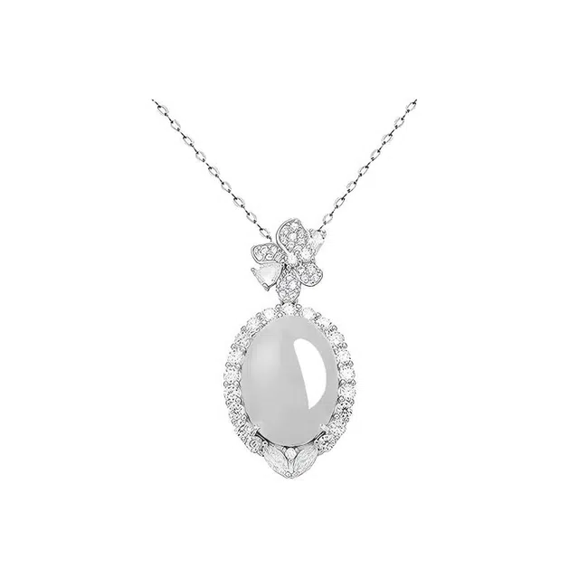 陌阡雪 【高品质】 鸽子蛋 招财纳福 平安喜乐  国潮气质典雅气质百搭 小众轻奢高级#好运天然 玉髓 项链 女款