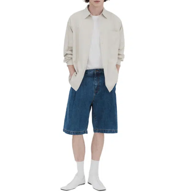 BESLOW DEEP ONE TUCK SHORTS CONE MILL