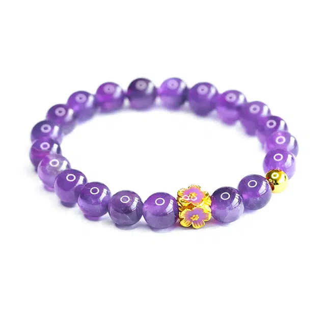 絮物 气质温柔可爱甜美时尚百搭国风新中式轻奢小众高级感网红款必备出街神器万事胜意上岸#好运 紫水晶 手串 男女同款情侣款