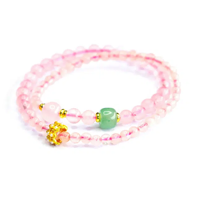 絮物 温柔可爱气质甜美气质感新中式国潮轻奢高级感小众时尚简约设计感新宠出街神器学业有成上岸#好运 粉水晶 手串 男女同款情侣款