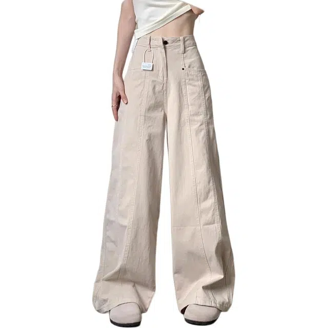 如续 慵懒松弛感高腰直筒牛仔裤 女款