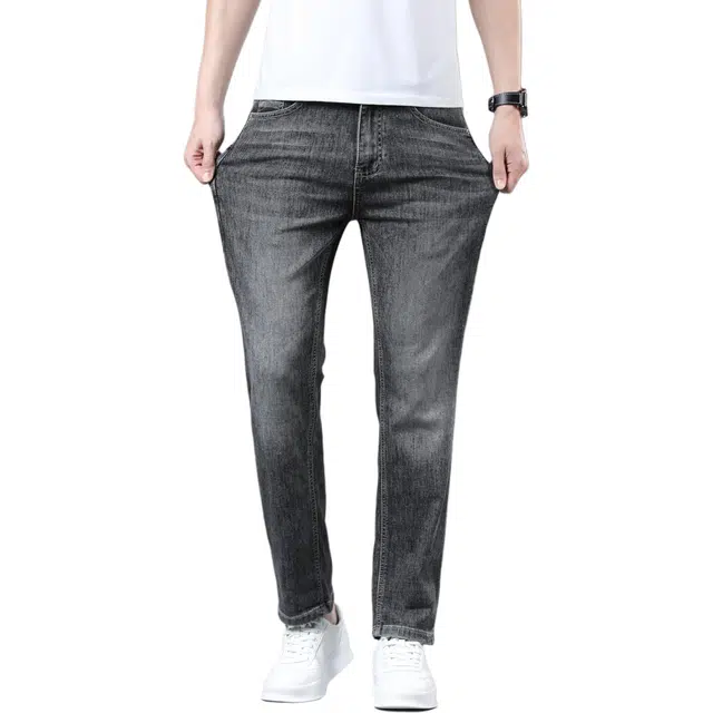 帝狼牛 美式复古水洗做旧直筒舒适微弹宽松休闲牛仔裤 男女同款