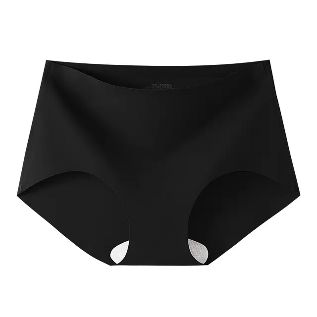 轻迎 日式女士一片式中腰纯色蚕丝裆无痕冰丝抗菌高弹薄款三角内裤 女款