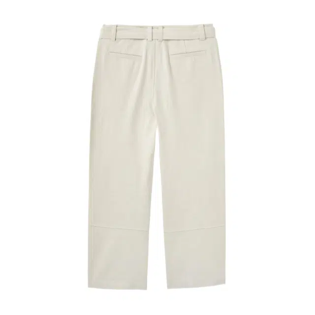 BESLOW ONE TUCK WASHED BELTED PANTS