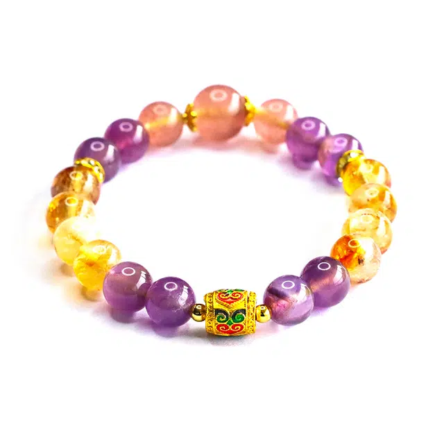 絮物 新中式国潮轻奢高级感小众时尚百搭气质温柔可爱甜美简约设计感新宠文玩出街神器前程似锦上岸#好运 紫水晶 手串 男女同款情侣款