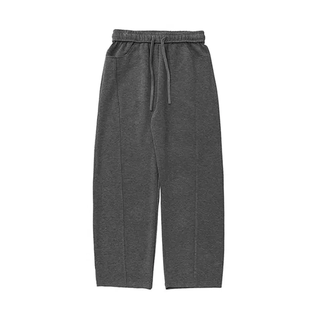 欧路得 重磅水洗空气层解构弯刀卫裤男女高级感宽松阔腿裤高街百搭休闲裤 男款