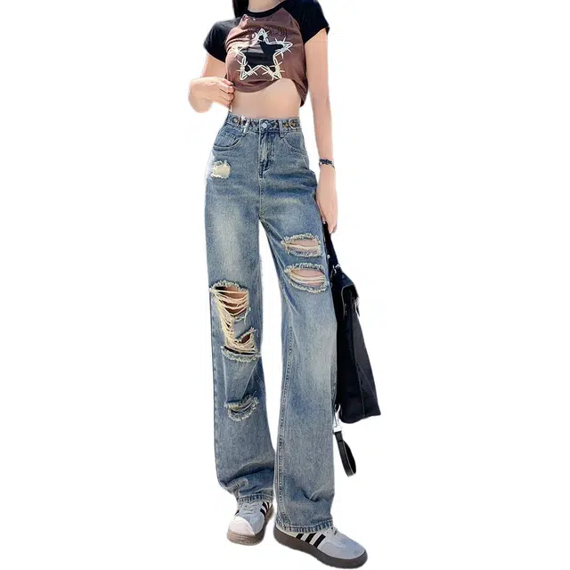 如续 时尚简约舒适牛仔裤 女款