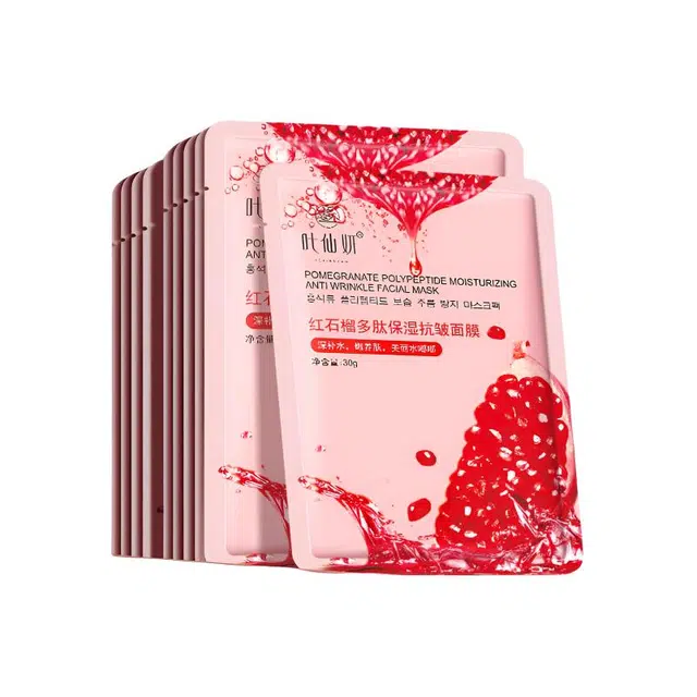 叶仙妍 红石榴多肽保湿抗皱面膜片装 补水提亮修复水嫩多肽肌肤护肤品面膜 紧致保湿 油性肤质干性肤质