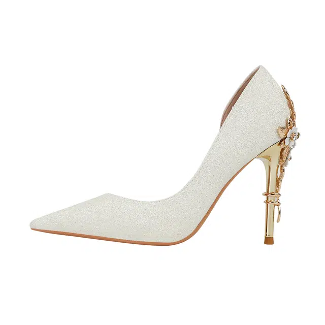 拾伍象 轻奢性感 花朵 细跟 高跟鞋 女