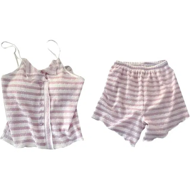 顶瓜瓜 夏季女透气简约亲肤家居服睡衣套装 女款