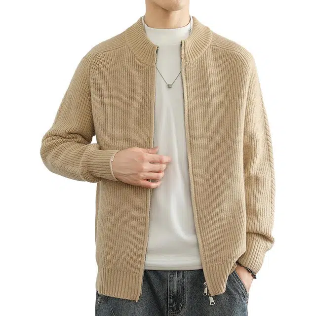 金盾 拉链开衫立领潮流潮流时尚针织衫 男款
