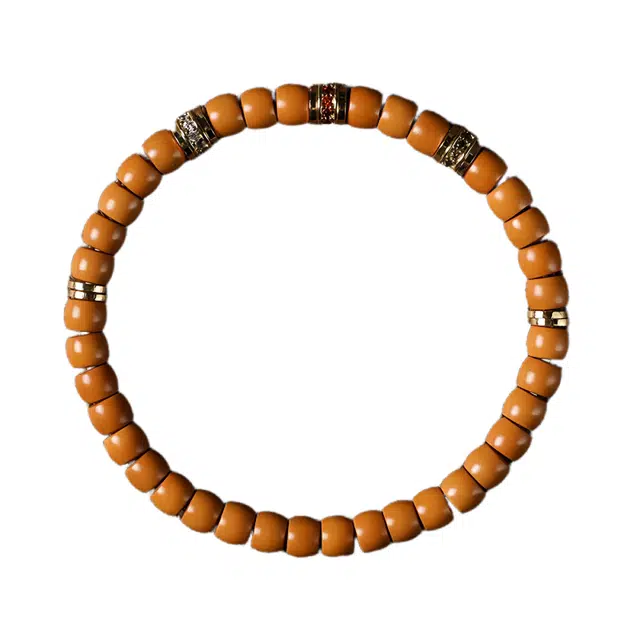 宣华意 精品单圈 直切隔片微镶彩钻叠戴文玩佛珠#好运 橄榄核 手串 男女同款情侣款