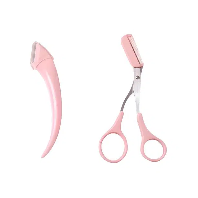 巨晶 修眉剪刀带眉梳梳子初学者懒人眉毛修剪器安全工具女士专用